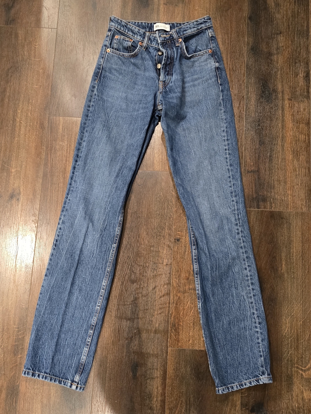 Zara Blue Straight-Leg Jeans